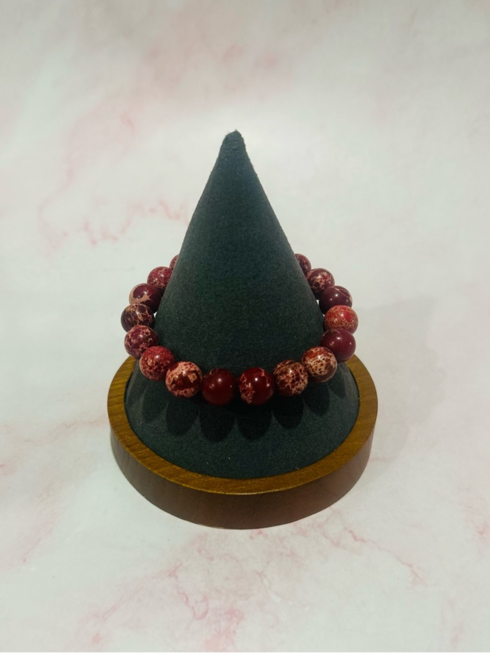Red Deep Sea sediment Beaded Stretch Bracelet - unisex jewelry